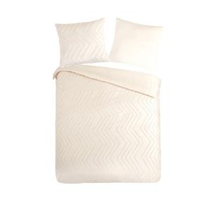 Чистое постельное белье "Зигзаг" зигзагообразная кайма/вышивка - белый - 135 х 200 см - 100% микрофибра Muller Textil