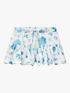 Детская хлопковая юбка-шорты с принтом "морские ракушки" Benetton, Multicolor