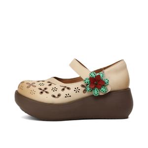 Туфли Мэри Джейн на платформе 6,5 см женские BOERDIQI, Apricot