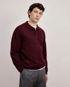 Мужской свитер с воротником-поло Dustin, бордовый