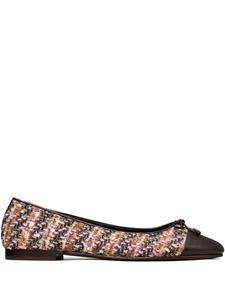 Балетки с контрастным носком Tory Burch, розовый