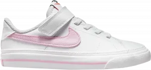 Кроссовки с застежкой Nike Court Legacy PS, бело-розовый