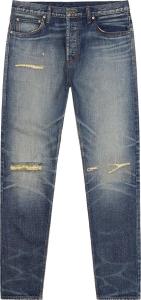 Брюки Fear of God Essentials Denim Pant 'Light Indigo Distress Wash', синий