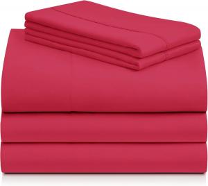 Комплект постельного белья LuxClub, 5 предметов, 274х260/100х203/51х91 см, красный