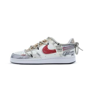 Nike Court Vision 1 Slip Resistant Shock Absorbers низкие кроссовки для скейтбординга Unisex красный белый