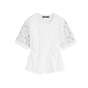 ELLE Футболка Women's White Crew Neck Moderate Others