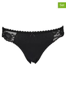 PETITE FLEUR Комплект из 3 штук: черные трусы