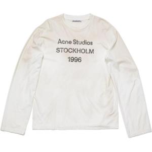 Футболка с принтом логотипа Acne Studios, грязно-белая