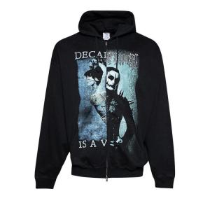 Худи Vetements Cof Cut-Up Oversized Zip-Up Hoodie, Black/Black