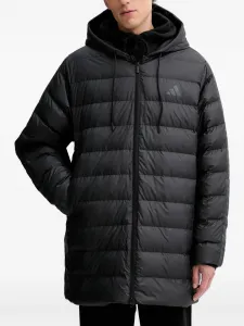 Куртка с капюшоном и тремя полосками Adidas, черный