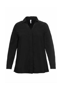 Блуза А-силуэта с планкой на потайных пуговицах sheego, черный