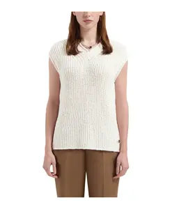 Женский жилет из фактурной ткани Olaf Hussein, бежевый