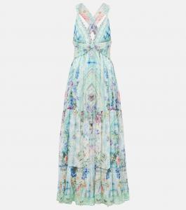 Шелковое макси-платье с кристаллами Camilla, Sunrise In Sintra