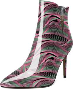 Женские ботильоны YODEKS с острым носком и высокими каблуками-стилет, удобные ботинки с вырезами и молнией сзади, короткие зимние ботильоны с V-образным вырезом, Patent Wave