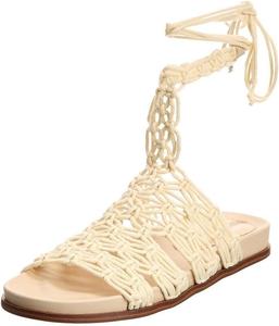 Сандалии Sam Edelman Nicolette с открытым носком, натурального цвета, на шнуровке с ремешками, Natural