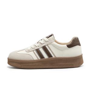 KEKAFU Женские низкие скейтерские туфли с увеличенной высотой, устойчивые к истиранию и скольжению, бежево-кофейные, цвет Beige Coffee