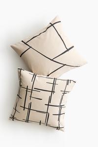 Декоративные наволочки H&M Home Cotton, 2 шт, 50x50 см, бежевый