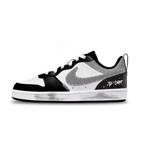 Court Borough устойчивые к истиранию лоу-топ детские скейтбординг кроссовки unisex Nike, черный белый
