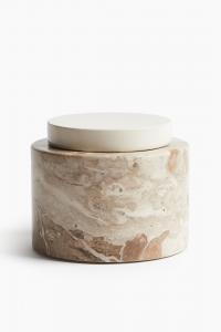Контейнер с крышкой H&M Marble Container With Lid, бежевый