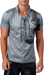 Футболка Freebily с принтом гитары и шнуровкой на горловине