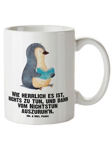 Большая кружка с изображением пингвина и надписью на белом фоне Mr. & Mrs. Panda