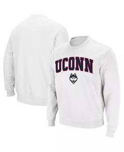 Мужская толстовка UConn Huskies Arch and Logo с круглым вырезом Colosseum, белый