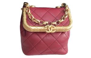 Сумка-коробка из овчины, через плечо, кросс-боди, женская красная CHANEL