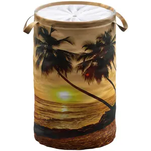 Корзина для белья Sanilo «Летняя», 60 литров, складная, с ширмой, цвет orange