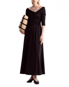 Платье макси с рукавами до локтя и сборками Char Altuzarra, черный