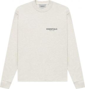 Лонгслив Fear of God Essentials Long-Sleeve Tee 'Light Heather Oatmeal', кремовый