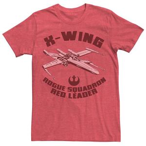 Мужская красная футболка Star Wars X-Wing Leader Licensed Character, цвет Red Heather