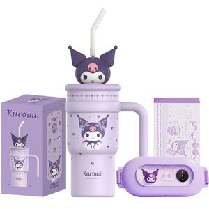 Холло Китти / Холло Китти коллаборация термостакан Ice King с теплоизоляцией, большой объем 700 мл Sanrio, Kuromi Insulated Cup+Warming Belt[App Version]