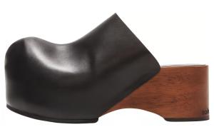 Кломпы на деревянной платформе Acne Studios, черные