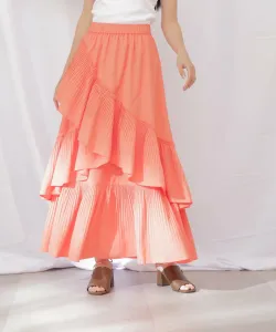 Плиссированная многоярусная юбка объемного дизайна Jill By Jill Stuart, цвет Orange