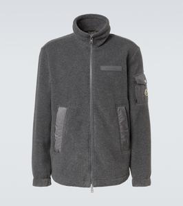 Флисовый свитер на молнии Moncler, Iron Gray Melange