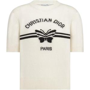 DIOR Белый кашемировый свитер SS25 для женщин