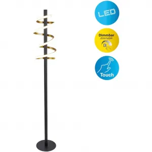 Торшер näve LED Belleza LED-модуль 1 шт. Теплый белый, с сенсорным выключателем, теплый белый, 15 Вт, диммирование в 3 ступени, высота: 140 см Näve, золотой/черный