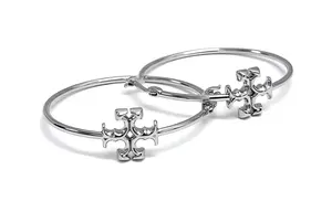 TORY BURCH Серебряные серьги из латуни Women's Silver