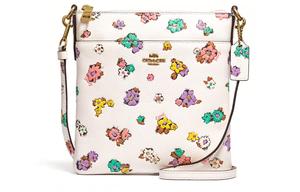 Кожаная сумка-мессенджер Kitt, через плечо, кросс-боди Трампетс женская белая COACH