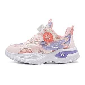 Warrior Wear-Resistant Низкие Детские Беговые Кроссовки, Розовый/Бежевый/Голубой