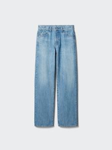 Джинсы Uniqlo Straight Elongated, серо-синий