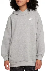 Большой флисовый пуловер с капюшоном Nike Sportswear Club для девочек, цвет Dk Grey Heather