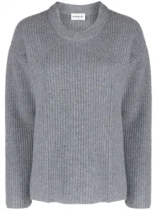 Кашемировый джемпер с круглым вырезом P.A.R.O.S.H., серый