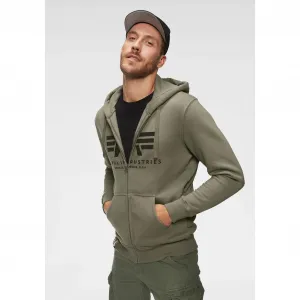 Толстовка с капюшоном Alpha Industries "BASIC ZIP HOODY", зеленый