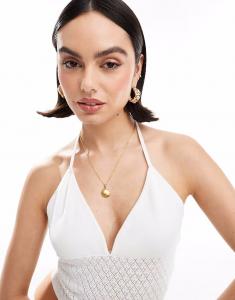 Трикотажный пляжный топ-комбинезон с завязками сзади, белый цвет 4Th & Reckless