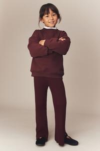 Расклешенные брюки рельефной вязки H&M, красный