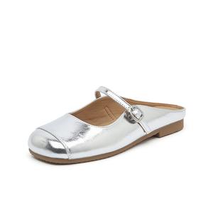 Женские сандалии с закрытым носком, серебристые, с резиновой подошвой, бесшумные, устойчивые к запахам и истиранию DUSTO, Silver