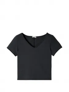 Футболка с короткими рукавами и V-образным вырезом American Vintage, черный