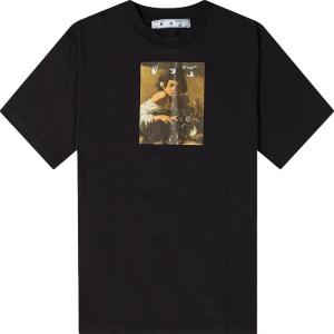 Футболка Off-White Caravaggio Boy Over Tee 'Black/Multicolor', черный