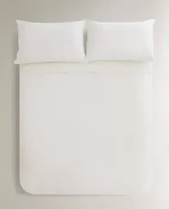 Пододеяльник Zara Home Embroidered Duvet With Trim, 260 x 240 см см, белый